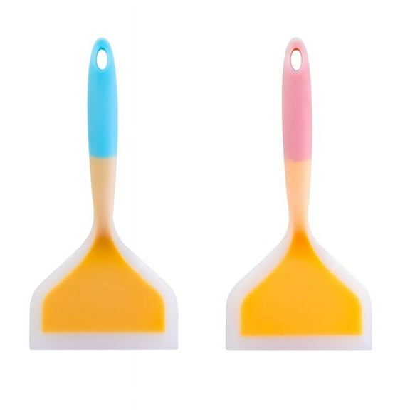 2PCS Wide Silicone Spatulas, Heat Silicone Set, Kitchen for Pancake and More, Flexible Turner
