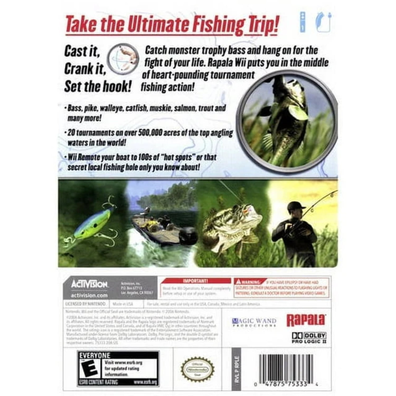 Rapala We Fish Nintendo Wii Game For Sale