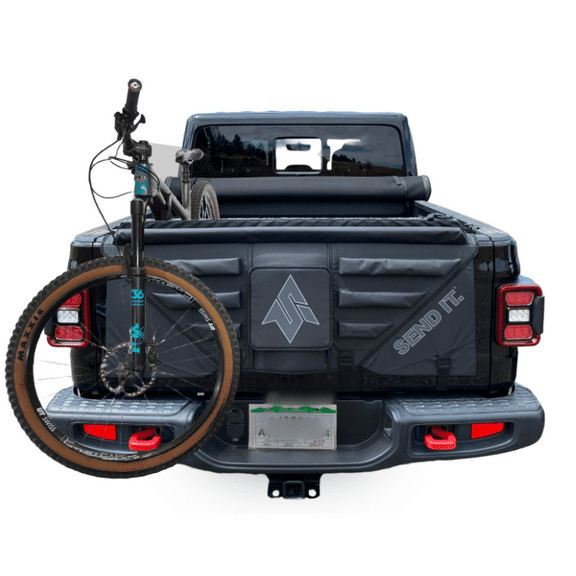 Send It. High Roller Tailgate Bike Pad V2 – Tailgate Pads for Trucks – Truck Bike Pad – Accessories for Mountain Bikers, BMX Bikes, Ebikes & More (Compact)