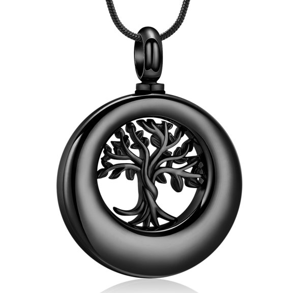 Cremation Urn Necklace for Ashes Eternity Circle of Life Tree of Life Urn Locket Urn Necklace Mini Keepsake Memorial Ash Jewelry for Women Men