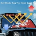 thumbnail image 4 of Uorisanigo Windshield Sun Shade for Jeep Wrangler JL JLU & 2020-2025 Jeep Gladiator, French Flag Color Palm Tree Front Window Shade for 2018-2025 Wrangler JL, Blocks UV Rays Car Sun Visor, 4 of 7