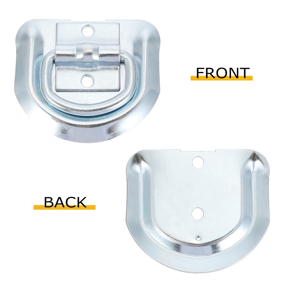 FRCOLOR  4 Pcs Floor Hook D-shaped Pull Ring Anchors Hitch Buckle Silver