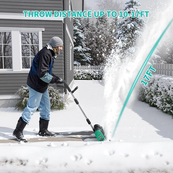 Kojooin Cordless Electric Snow Shovel, 20V Battery Snow Blower with Brushless Motor for Driveways, Sidewalks, Steps and Patios