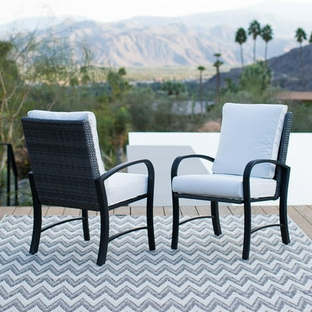 Augusta Seating - Belham Living Augusta All Weather Wicker Dining Chair with Cushion - Set of 6