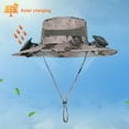 thumbnail image 5 of Wide Brim Solar Fan Hat, Outdoor Fishing Hat with 2 Fans Solar Power, Waterproof Outdoor Hiking Camping Fishing Hat Gift for Man Father, 5 of 10