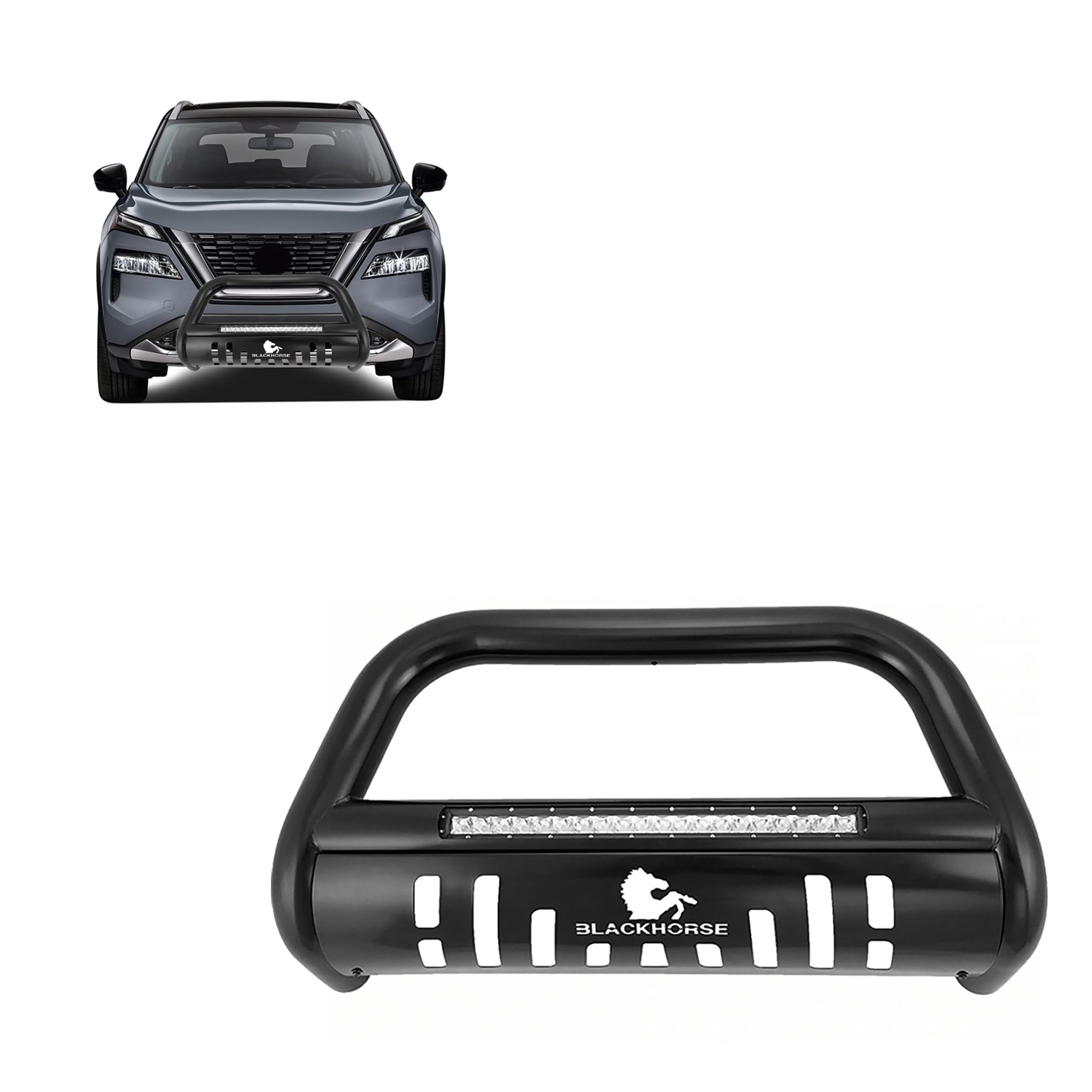 Armordillo BR1 Bull Bar For 2022-2024 Chevy Silverado 1500 | Matte Black Steel Bumper Guard | Light Mounts
