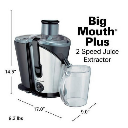 Hamilton Beach - Big Mouth Plus 2-Speed Juice Extractor - Black/Silver/White