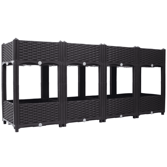 Elevated Planter Box-Drainage, 63" Outdoor Standing Bed for Gardening