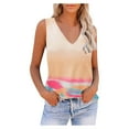 thumbnail image 1 of Womens Tops Pullover Sleeveless V Neck Splicing Vest Tops, 1 of 9