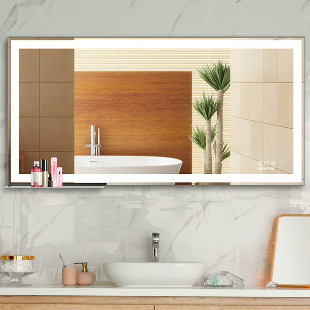 48 X 24 Inch Wall Mounted Bathroom, Lighted Bathroom Mirrors With Storage