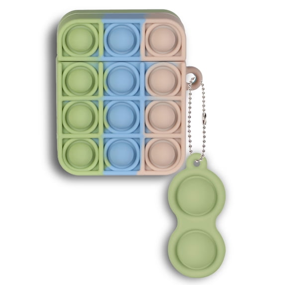 AirPods Case Cute Cool Fidgets Push Bubble Design, GMYLE Silicone Protective Shockproof Earbuds Case Cover Skin with Keyring Keychain Compatible for Apple AirPods 1 / 10