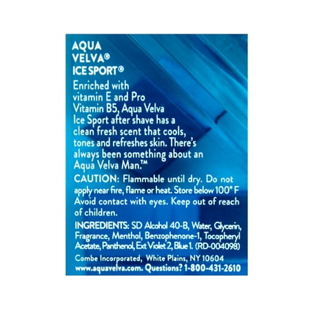 2 Pack - Aqua Velva Ice Sport Cooling After Shave 3.50 oz Each