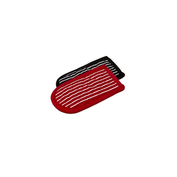 Lodge Striped Hot Handle Holders, 1 Black + 1 Red