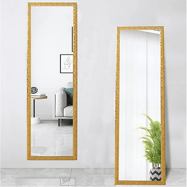 self Full Length Floor Mirror 43x16 Large Rectangle Wall Mirror Hanging  or Leaning Against Wall for Bedroom, Dressing and Wall-Mounted Thin Frame