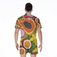 thumbnail image 2 of Tropical Jungle Fruits Pattern Short Sleeve Men'S Rompers, Aloha Hawaiian Tropical Floral Plants Summer Casual Summer Jumpsuits Outfit, 2 of 4