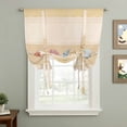 thumbnail image 2 of Yellow Summer Coastal Balloon Curtains for Windows, Bedroom Curtains 54 Inch Length, Modern Ocean Waves Starfish Shell Tie Up Curtains Panels Thermal Insulated Bathroom Curtains Window 42"x54", 2 of 8