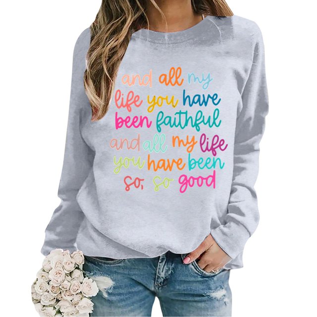 TINZ Chandails en Molleton Oversize pour Femmes Manches Longues Col Rond Imprimé Lettres Légers Amples Blouse Haut Tenue Alien Chandails en Molleton pour Femmes Garçons Années 80