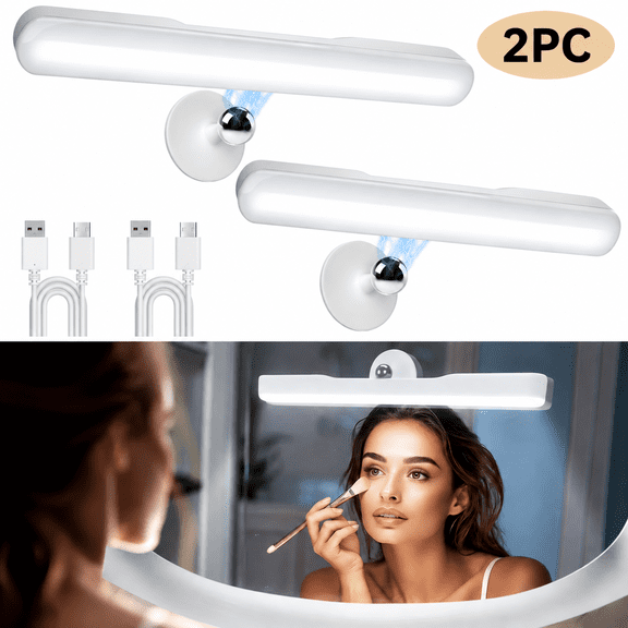Dolizu 2pc Wireless Vanity Lights for Mirror, Rechargeable LED Bar, Magnetic Stick On Lamp, Dimmable Makeup Lighting, Renter Friendly Decor Gift