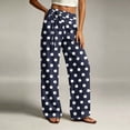 thumbnail image 5 of Women's Wide Leg Sweatpants with Pockets Polka Dot Baggy Side Drawstring Athletic Lounge Pants, 5 of 7