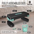 thumbnail image 3 of SAKAE Green Step Aerobics Platform Set with Kettlebell & Measuring Tape, Aerobic Steppers for Exercise at Home, Adjustable Height 2 Level Risers Workout Step Trainer with Non-Slip Surface, 3 of 9
