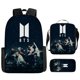 thumbnail image 1 of Mochila con cable de audio USB puerto de carga coreano casual portátil bolsa univer negro HAPPY ME, 1 of 4