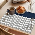 thumbnail image 3 of Navy Blue Grey Placemats Set of 1, Herringbone Non-Slip Place Mats Washable Table Mats for Kitchen Dining Table Decorations Indoor/Outdoor, 3 of 9