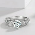 thumbnail image 3 of 1.5ct Round Cut AAA Cz Band Women's 925 Silver Engagement Wedding Ring Size 4-9, 3 of 5