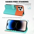 thumbnail image 3 of ELEHOLD Flip Wallet Case for iPhone 15, Cute Pattern PU Leather Case with Magnetic Clasp Credit Card Slot Stand Lanyard Shockproof Full Body Protection Cover, D, 3 of 7
