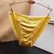 thumbnail image 3 of Ropa interior femenina con lazo francés y abertura - Satén sin costuras de cintura baja, tallas M-XL con cintura/longitud - Diseño de braguitas triangulares con botones, 3 of 3