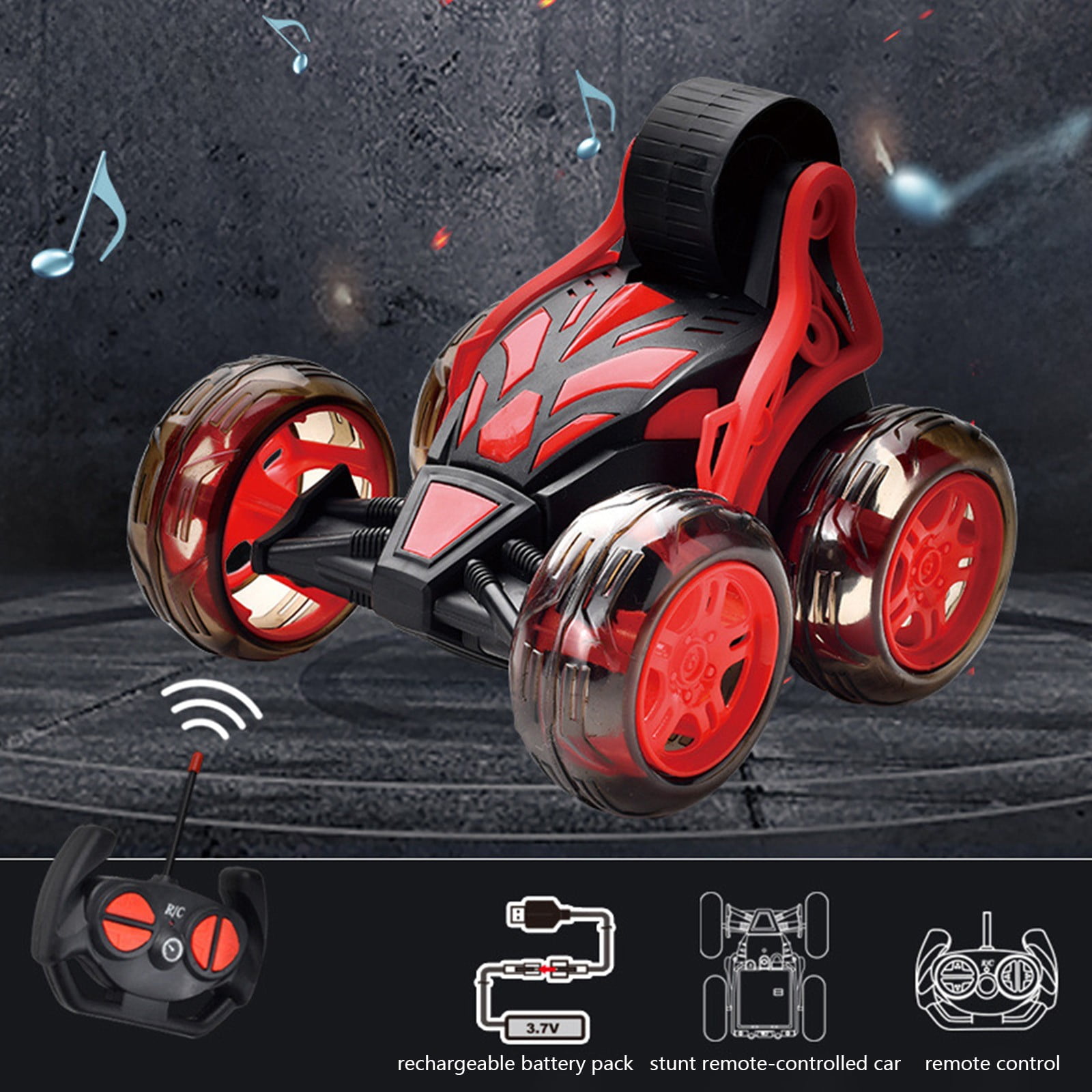 Gesture Sensing Remote Control Stunt Car - Hand Controlled 360° Spin RC Car For Kids Age 6-12