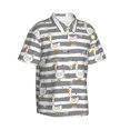 thumbnail image 2 of Hawaiian Shirt For Men, Striped Funny Cute Duck Mens Button Down Short Sleeve Shirt, Summer Beach Shirts For Men, 2 of 2