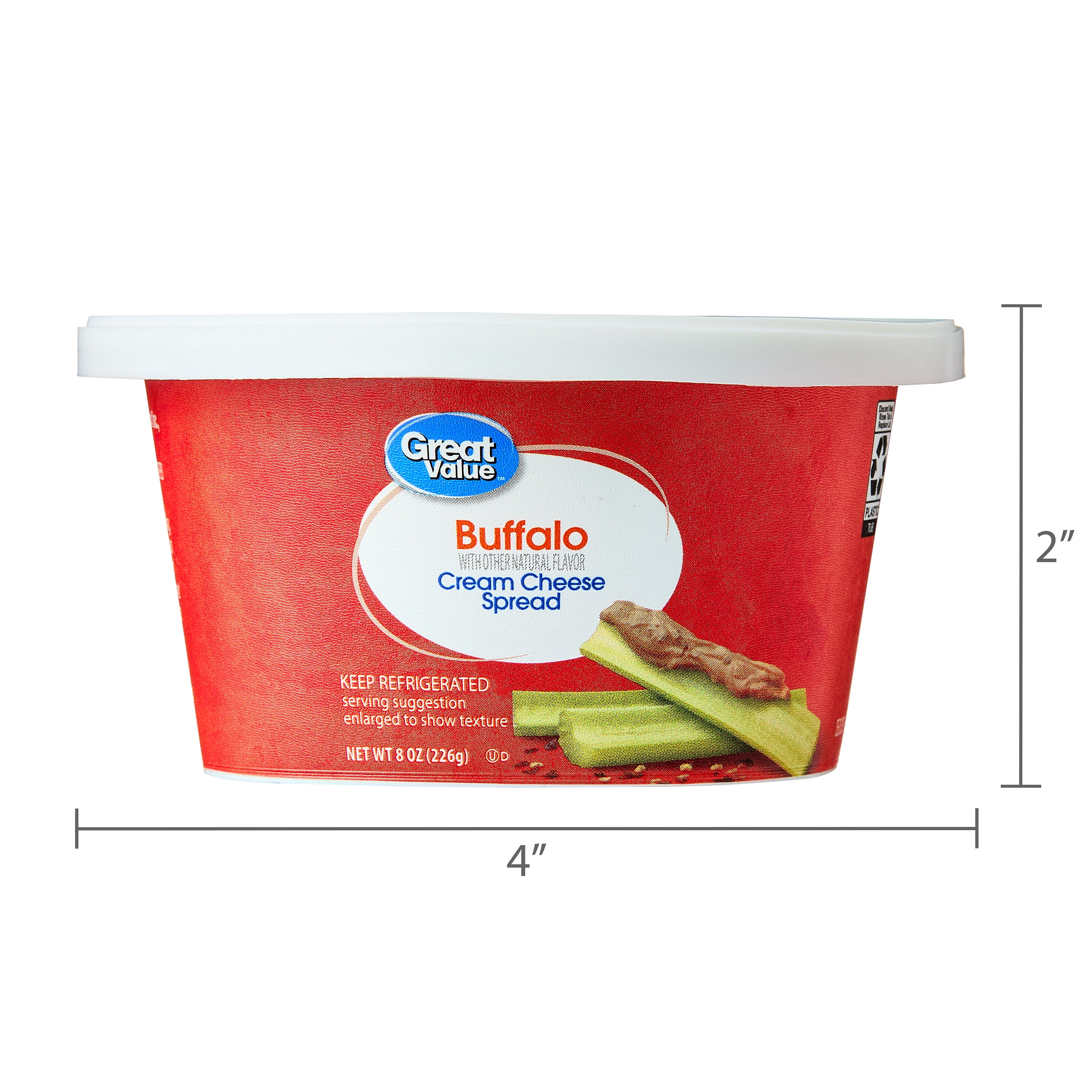 Great Value Buffalo Cream Cheese Spread, 8 oz Tub