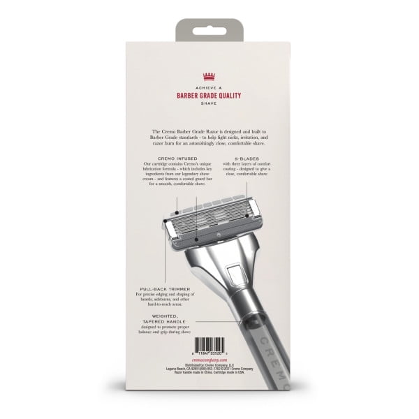 Cremo Barber Grade Razor & Durable Steel Razor Refill Cartridges Variety Pack