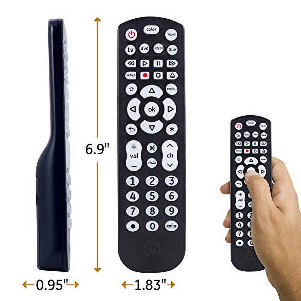 GE 4-Device Backlit Universal Remote Control, Color Select Backlight