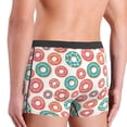 thumbnail image 4 of Men's Boxer Briefs, Blue Pink Donuts Print Soft Comfy Mens Underwear Boxer Briefs Breathable With Widen Waist, 4 of 7