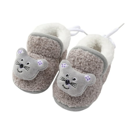 

Infant Boys Girls Fluffy Slipper Warm Cute Cartoon House Slippers Fuzzy Indoor Bedroom Shoes Toddler Cozy First Walker Furry Crib Shoes 0-18M