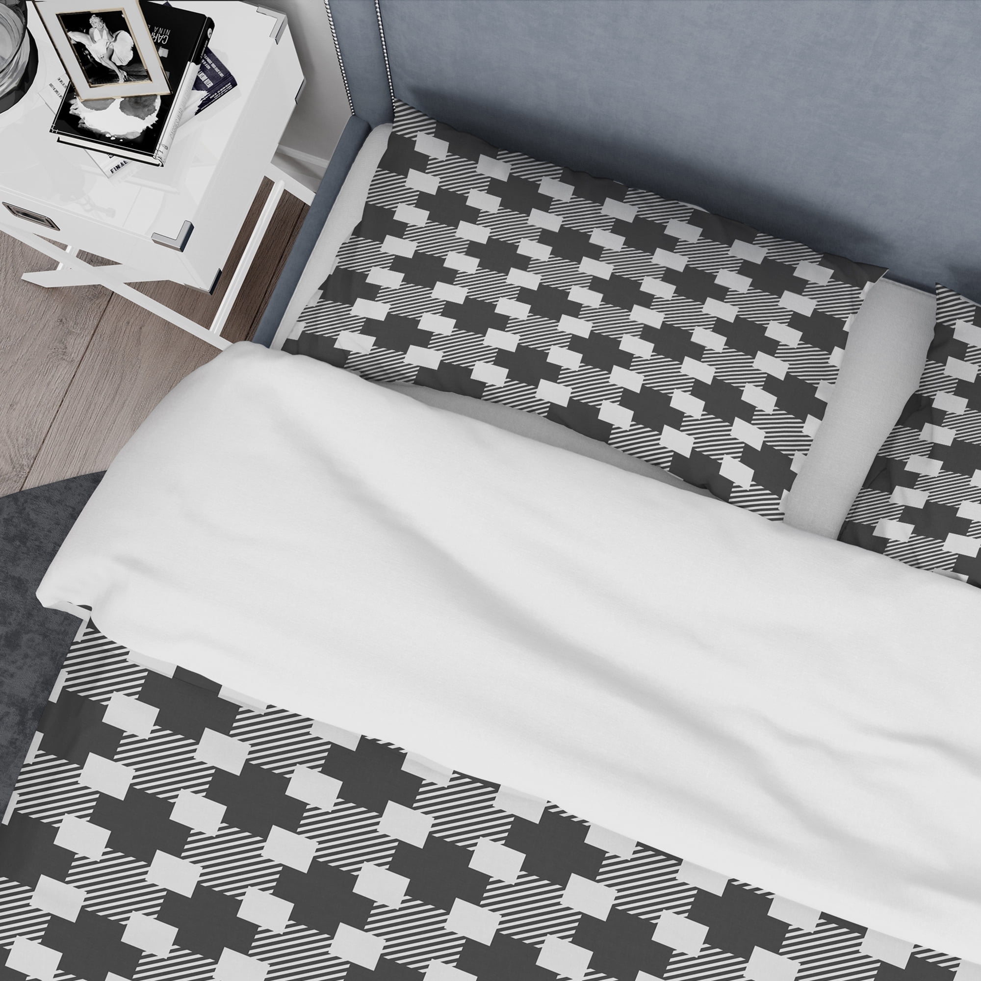 Designart 'Geometric Monochrome Pattern II' Mid-Century Modern Duvet Cover Set