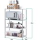 thumbnail image 2 of Almacenamiento Estantes de Metal 4 Niveles, Estantería para Microondas, Anaquel Estante Metálico para Cocina, Recámara, Lavandería, Organizador, 2 of 4
