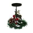 thumbnail image 6 of Christmas Reindeer & Heart Metal Candlestick - Table Centerpiece with Wreath & Red Berries - Festive Holiday Decor Enhancing Warm Ambiance for Christmas Gatherings & Home Tables, 5.31*4.33in, D, 6 of 6