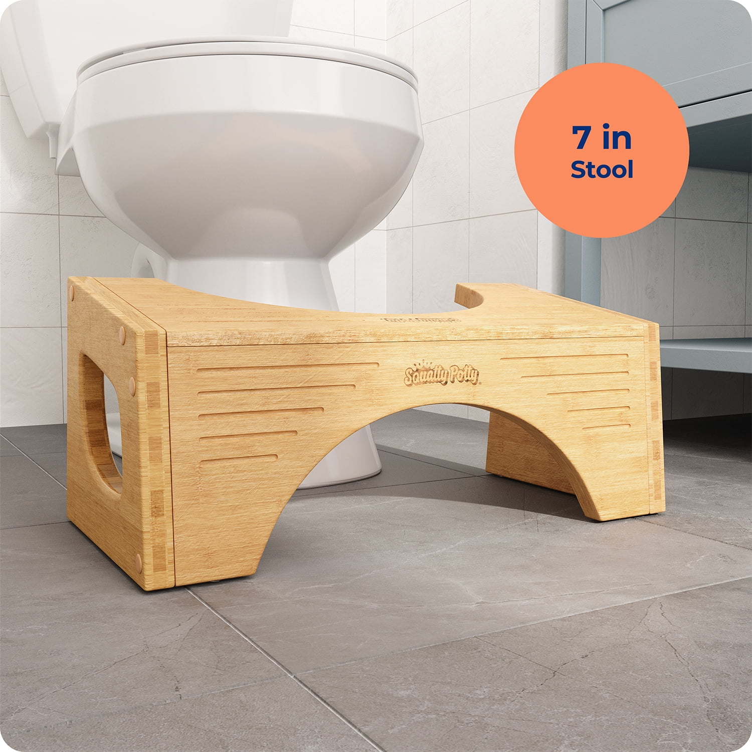 Adjustable Bamboo Squatty Potty Toilet Stool Portable Bathroom Footstool 7"/9" 