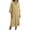 Yellow, variant on Makaor Linen Dresses for Women Plus Size A Line Maxi Dresses 3/4 Sleeve Solid Collared Beach Vacation Clothes with Pockets Black S