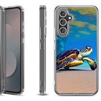 Shockproof Protective Phone Case Cover for Samsung Galaxy S25 FE, by OneToughShield - Sea Turtle Beach