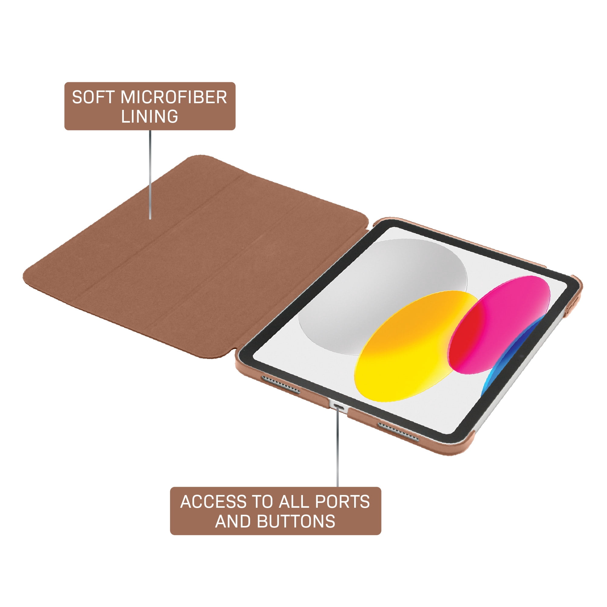 Body Glove Tablet Folio Case for iPad (A16) / iPad (10th generation) - Mocha