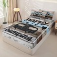 thumbnail image 2 of catabedysis Happy Camping Print Zipper Full Size Comforter Sets with Fitted Sheet and 2 Pillowcases,Rustic Adventure Theme Zipper Bedding Set For Boys,Multicolor,Black Reversible,4-Piece, 2 of 7