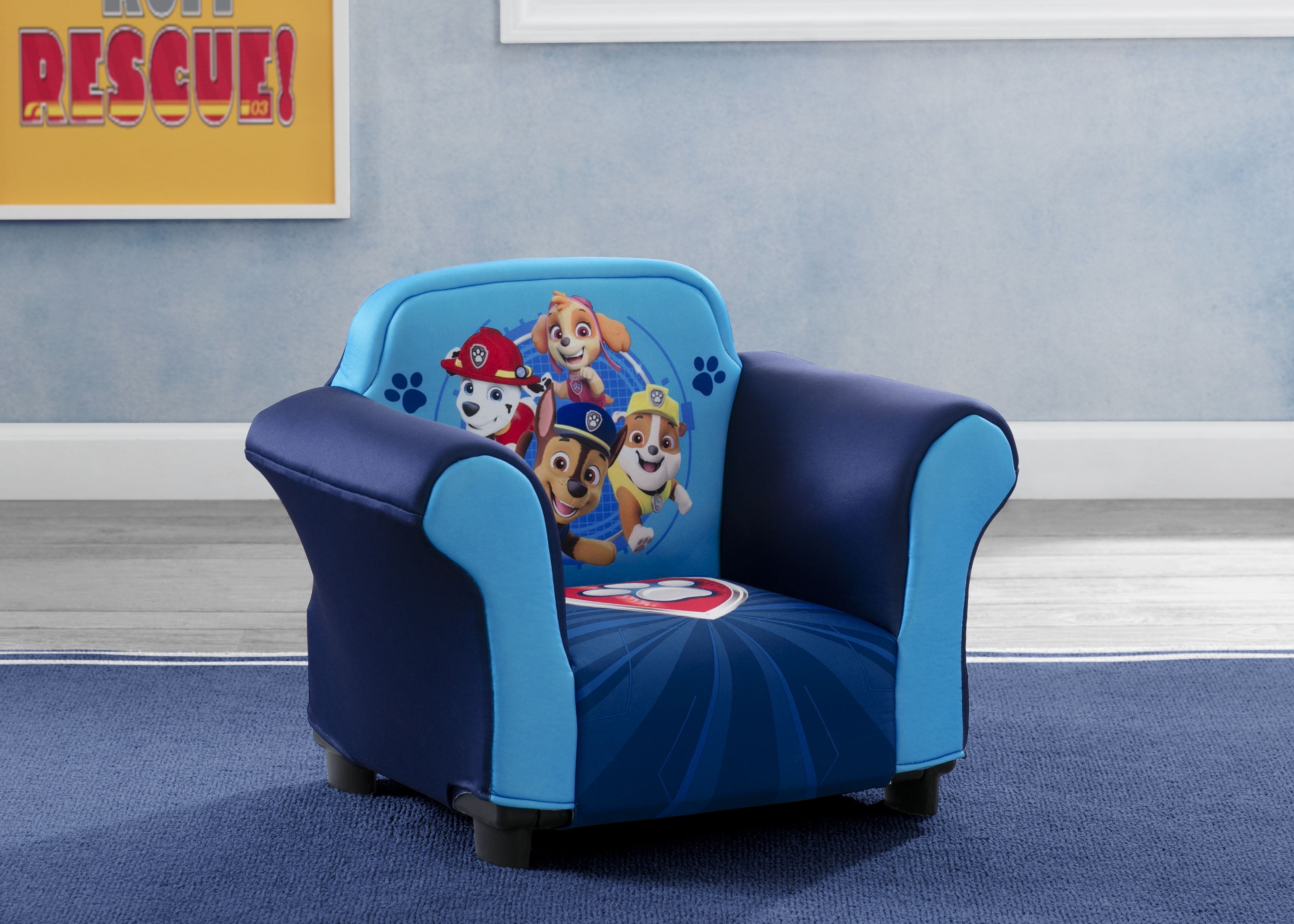 Delta Children Nick Jr. PAW Patrol Kids Upholstered Chair with Sculpted  Plastic Frame