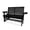 2-seat Black with Cup Holder, variant on Innovaze 4.5 Ft Wood Patio Glider Bench with Cup Holders, High Back and Deep Contoured Seat, Heavy Duty 800 lbs (Teak Tone, 2-Seater)