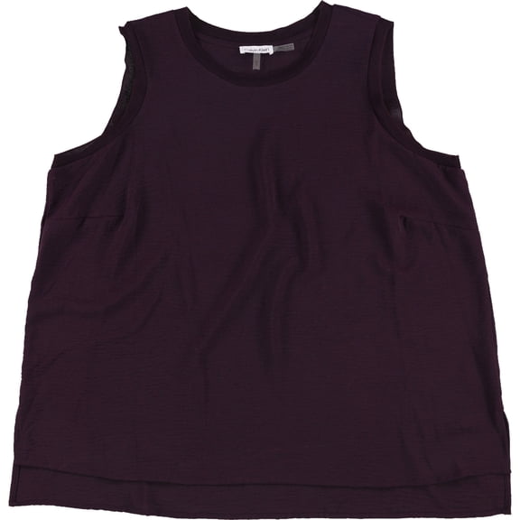Calvin Klein Womens Solid Tank Top, Purple, Plus Size, Small
