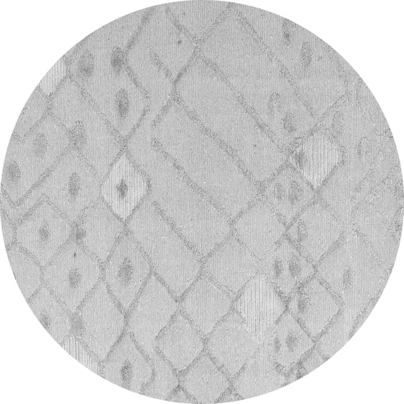 Ahgly Company Indoor Round Solid Gray Modern Area Rugs, 4' Round