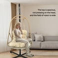 thumbnail image 4 of CQSXDA Swing Egg Chair With Stand In Modern Wicker Rattan Design For Indoor Outdoor Use With Cushion And Pillow,Beige+Brown, 4 of 12