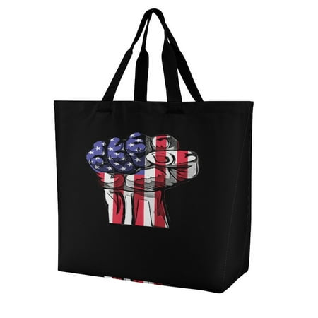 Fighting American T-shirt Women s Casual Shoulder Bag Shopping Bag Lady Handbag Eco Reusable Large Tote Shopper Storage Bags
